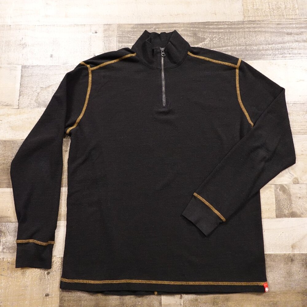 AGAVE mock neck Quarter Zip Pullover men's‎ extra large black American made